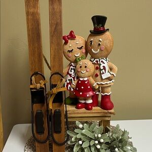 Gingerbread Family & ski ornament or ski deco for your Holiday Bundle